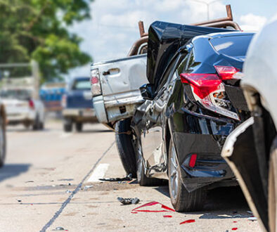 Three-car accident on a public road in Tulsa, Oklahoma involving rear-end damage