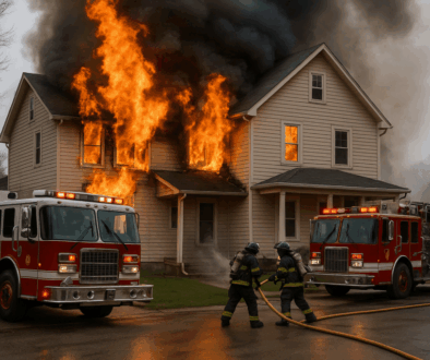 Oklahoma home with fire damage and smoke, representing an Oklahoma fire damage insurance claim