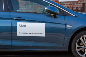 Uber vehicle involved in a rideshare accident in Bixby, Oklahoma